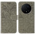 For Honor Magic8 Pro 5G Case Lace Flowers PU Leather Flip Wallet Phone Cover