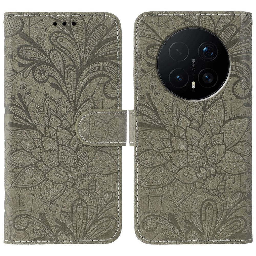 For Honor Magic8 Pro 5G Case Lace Flowers PU Leather Flip Wallet Phone Cover