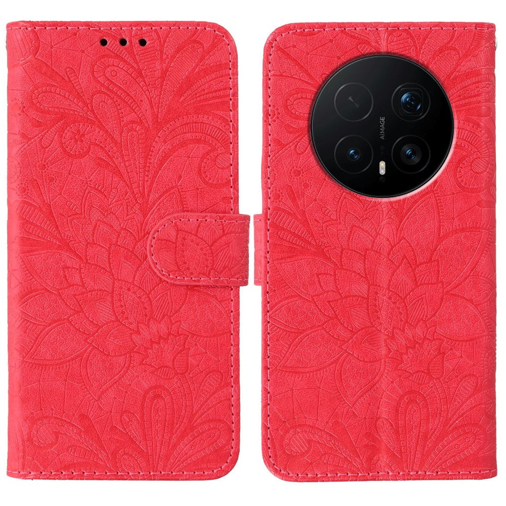 For Honor Magic8 Pro 5G Case Lace Flowers PU Leather Flip Wallet Phone Cover