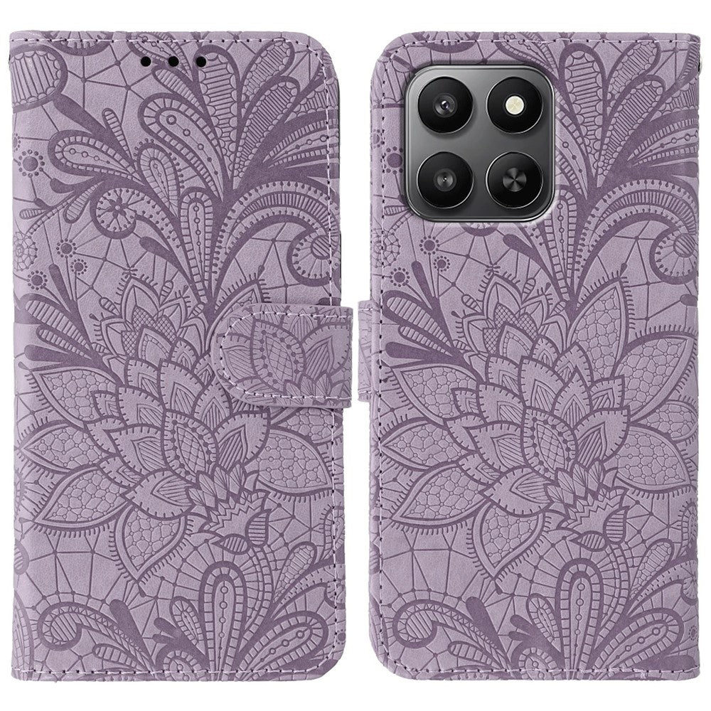 For Honor 400 Smart 5G / X7d 4G / 5G Case Lace Flowers PU Leather Flip Wallet Phone Cover