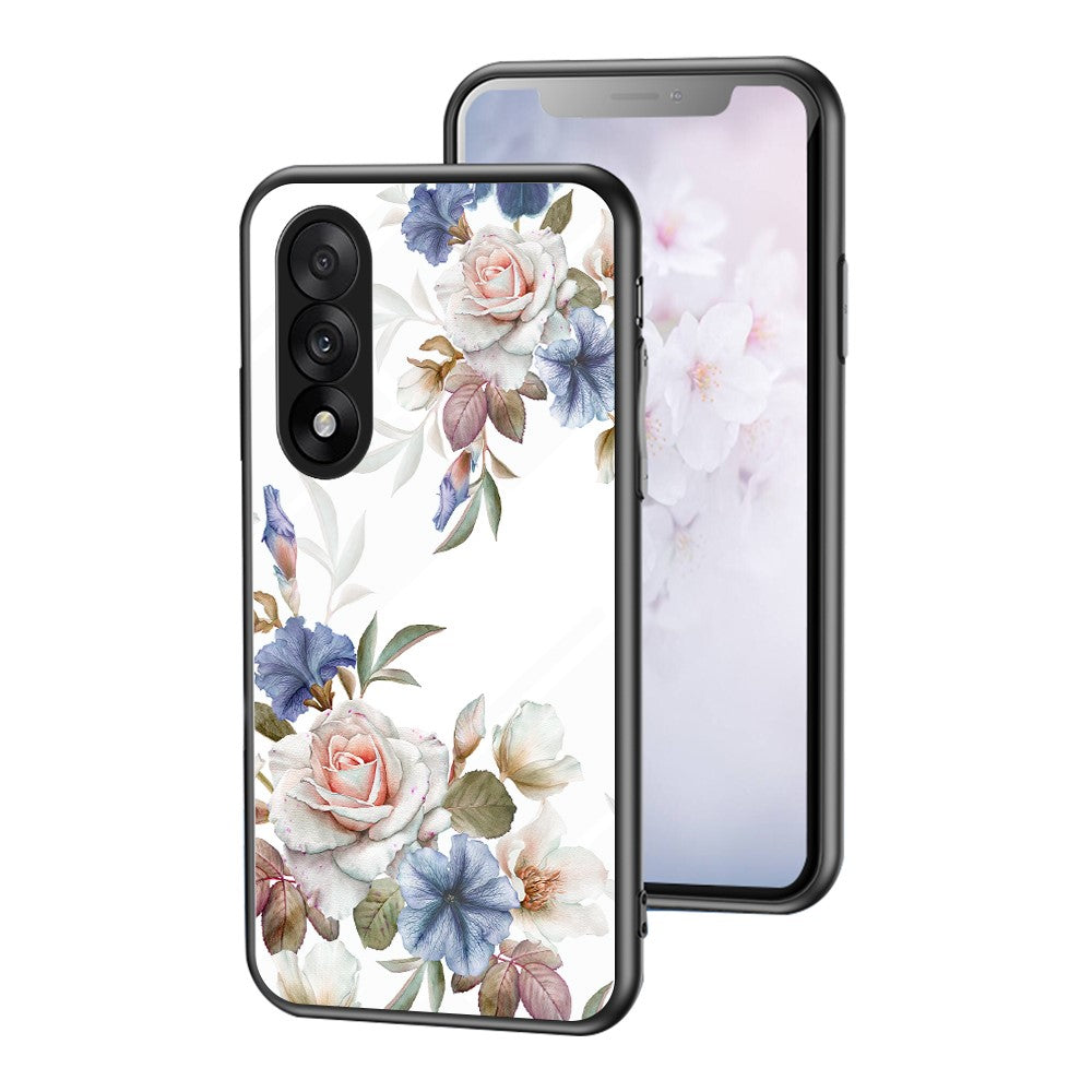 Mobilcover til OnePlus Nord 5 5G / Ace 5 Ultra 5G med blomstermønster i TPU + beskyttende cover i hærdet glas
