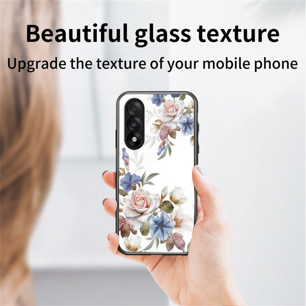 Mobilcover til OnePlus Nord 5 5G / Ace 5 Ultra 5G med blomstermønster i TPU + beskyttende cover i hærdet glas