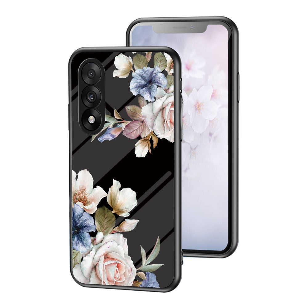 Mobilcover til OnePlus Nord 5 5G / Ace 5 Ultra 5G med blomstermønster i TPU + beskyttende cover i hærdet glas