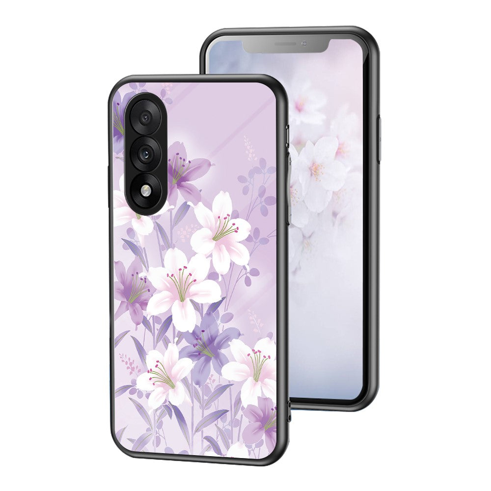 Mobilcover til OnePlus Nord 5 5G / Ace 5 Ultra 5G med blomstermønster i TPU + beskyttende cover i hærdet glas