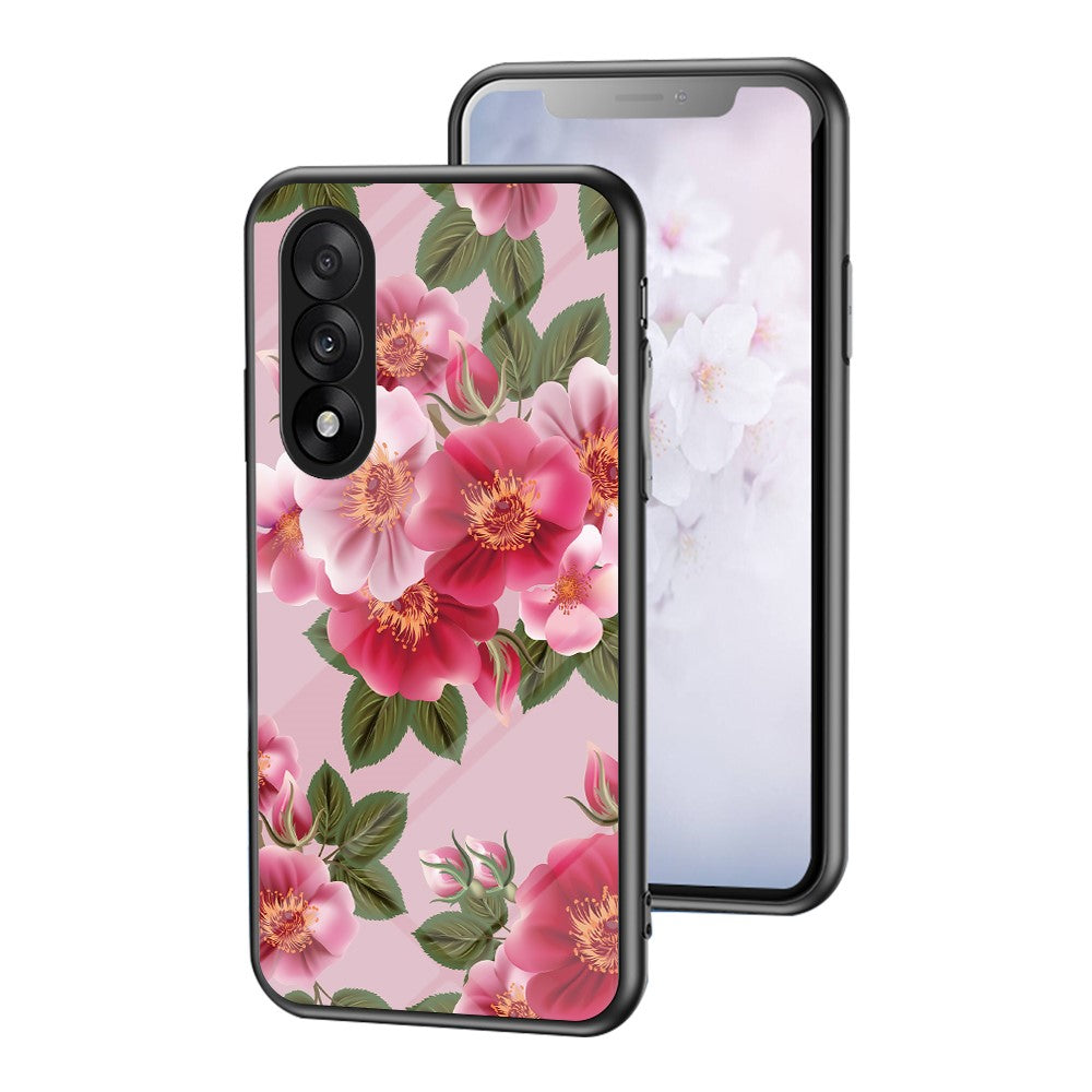 Mobilcover til OnePlus Nord 5 5G / Ace 5 Ultra 5G med blomstermønster i TPU + beskyttende cover i hærdet glas