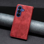 For Samsung Galaxy A27 5G Case Card Slots Geometry Imprint Leather Phone Cover