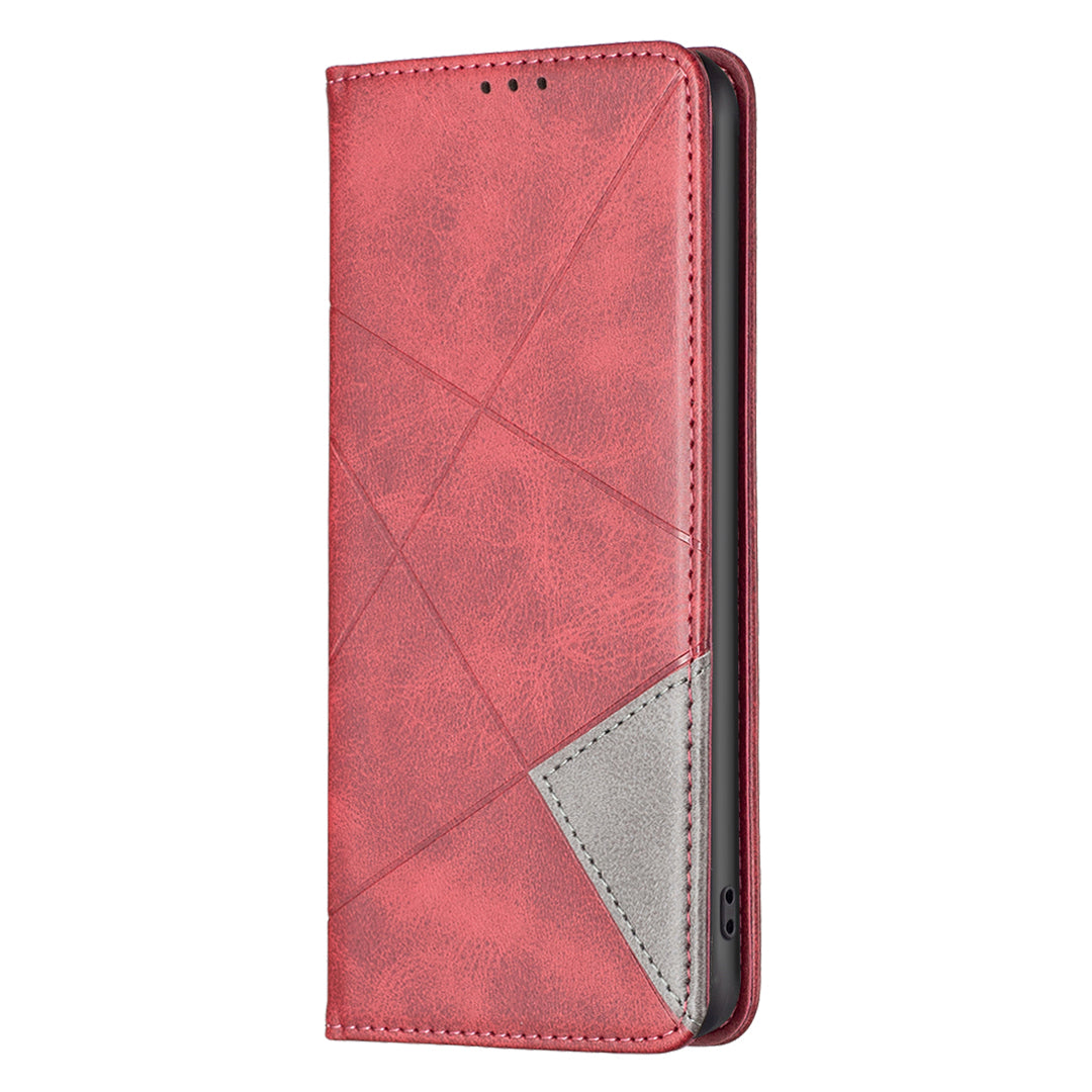 For Samsung Galaxy A27 5G Case Card Slots Geometry Imprint Leather Phone Cover