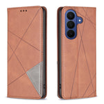 For Samsung Galaxy A27 5G Case Card Slots Geometry Imprint Leather Phone Cover