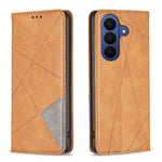 For Samsung Galaxy A27 5G Case Card Slots Geometry Imprint Leather Phone Cover