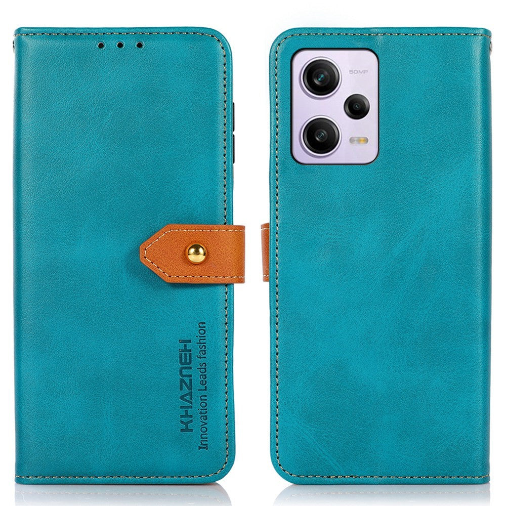 KHAZNEH For Xiaomi Redmi Note 12 Pro 5G / Note 12 Pro Speed 5G / Poco X5 Pro 5G Stand Function Cowhide Texture PU Leather Phone Case Magnetic Gold Buckle Anti-drop Cover Wallet