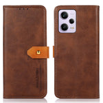 KHAZNEH För Xiaomi Redmi Note 12 Pro 5G / Note 12 Pro Speed 5G / Poco X5 Pro 5G Stativfunktion Kohudtextur PU-läder mobilskal Magnetiskt Guldspänne Fallskyddande Fodral Plånbok