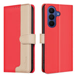 BINFEN COLOR til Samsung Galaxy A57 5G læderetui Samlesyet farve RFID-blokerende pung stativ telefoncover
