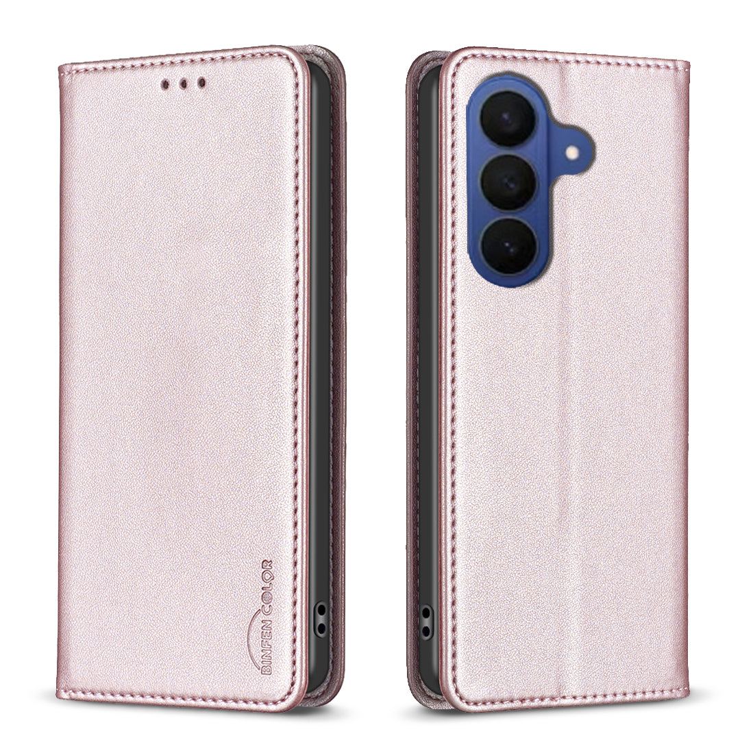 BINFEN COLOR Läderfodral för Samsung Galaxy A37 5G BF18 mobilstativ med Korthållare