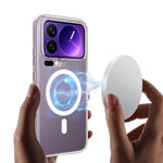 For Xiaomi 17 Pro Max Clear Phone Magnetic Case TPU+Acrylic Back Cover
