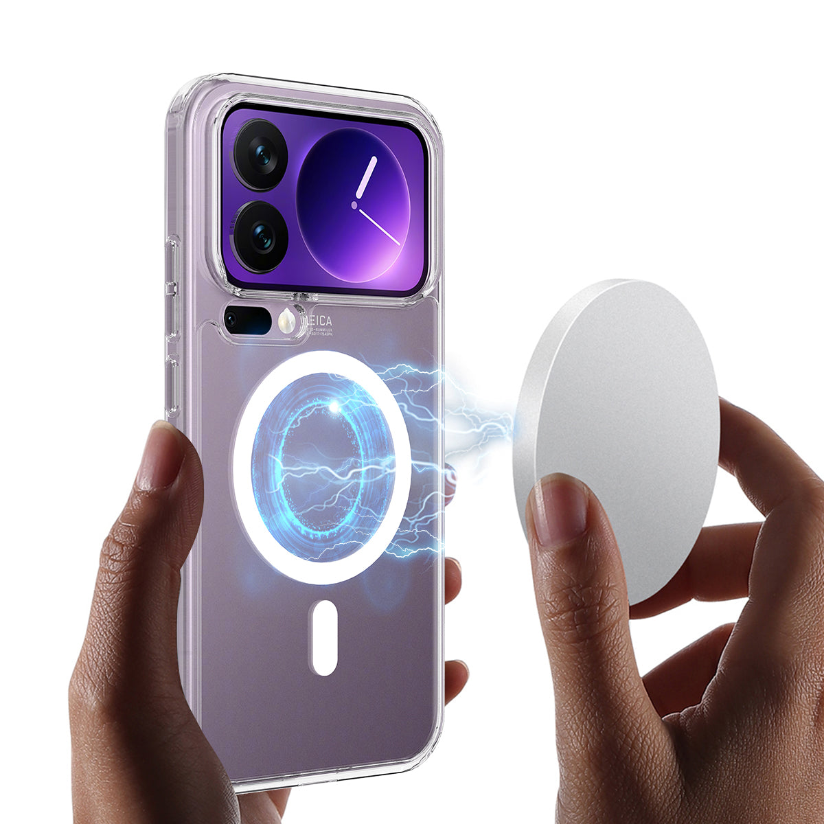 For Xiaomi 17 Pro Max Clear Phone Magnetic Case TPU+Acrylic Back Cover