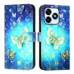 For Honor X5c Plus 4G Leather Case Pattern Printing Wallet Stand Mobile Cover with Strap
