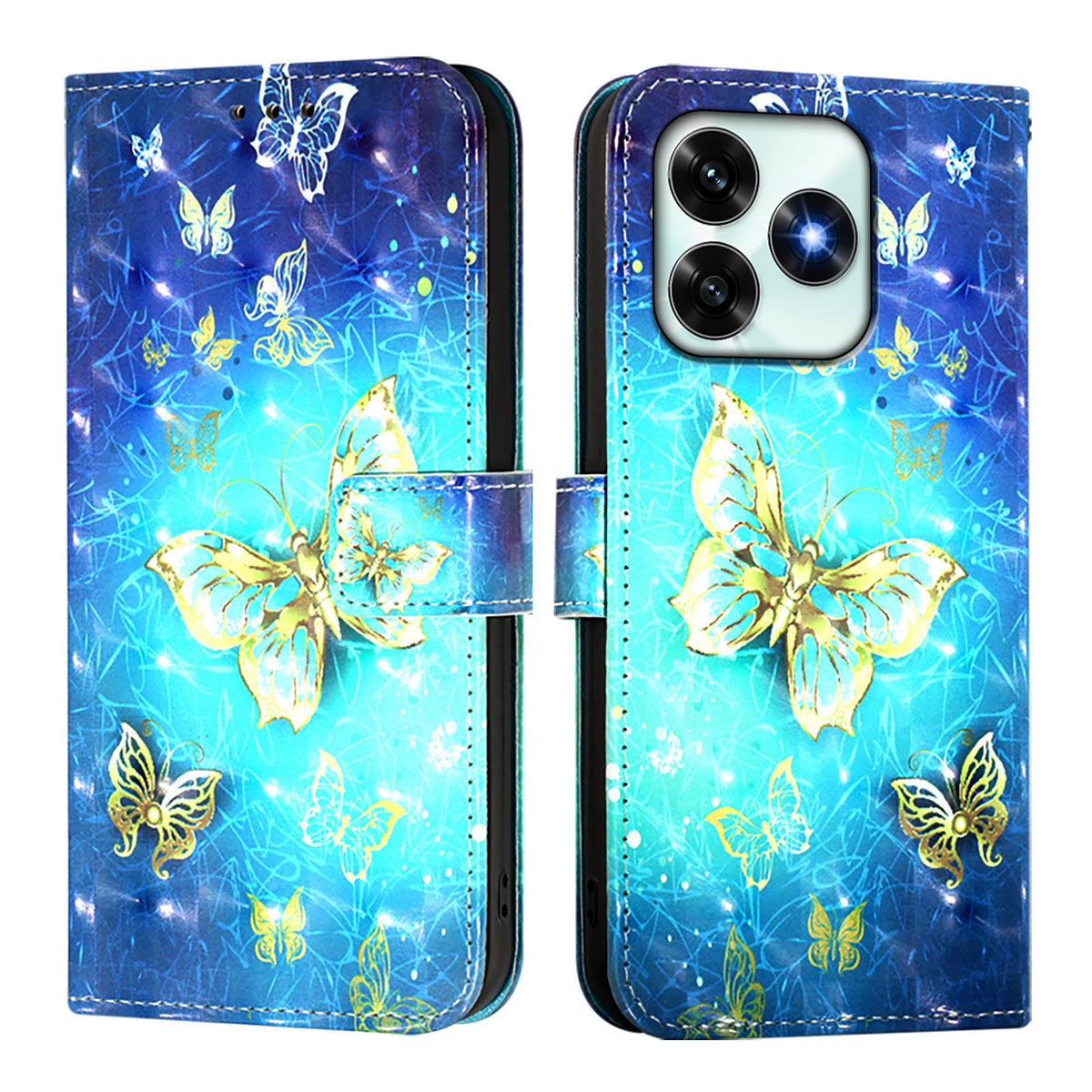 For Honor X5c Plus 4G Leather Case Pattern Printing Wallet Stand Mobile Cover with Strap