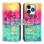 For Honor X5c Plus 4G Leather Case Pattern Printing Wallet Stand Mobile Cover with Strap
