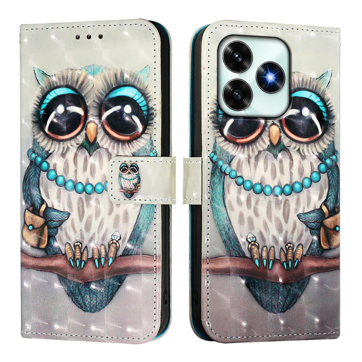 For Honor X5c Plus 4G Leather Case Pattern Printing Wallet Stand Mobile Cover with Strap