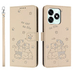 Til Honor X5c Plus 4G / X5c 4G Pung Etui Katteaftryk Læder Telefoncover med Rem