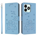 Til Honor X5c Plus 4G / X5c 4G Pung Etui Katteaftryk Læder Telefoncover med Rem