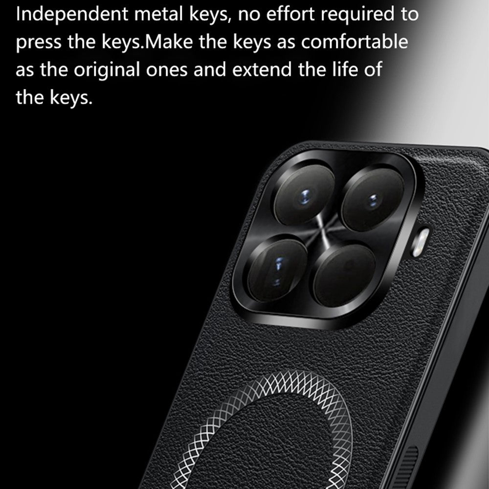 Xiaomi 15T Pro Magnetiskt Skal PU TPU PC mobil Baksida med Metalllinsram