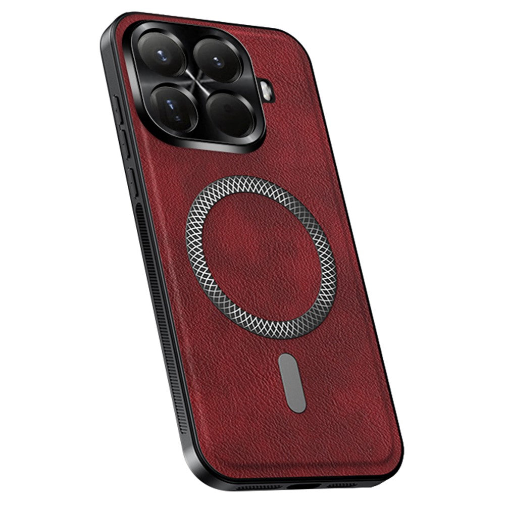 Xiaomi 15T Pro Magnetiskt Skal PU TPU PC mobil Baksida med Metalllinsram