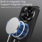 For Honor Magic8 Pro 5G Case Magnetic Case PU TPU PC Phone Back Cover with Metal Lens Frame