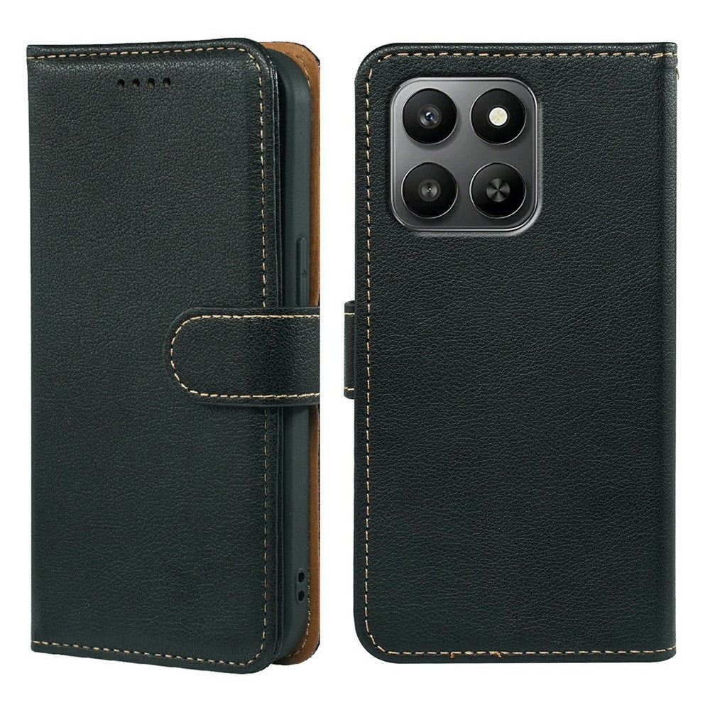 Phone Case for Honor 400 Smart 5G  /  X7d 4G  /  X7d 5G RFID Blocking Wallet Litchi Texture Leather Phone Cover Magnetic Clasp
