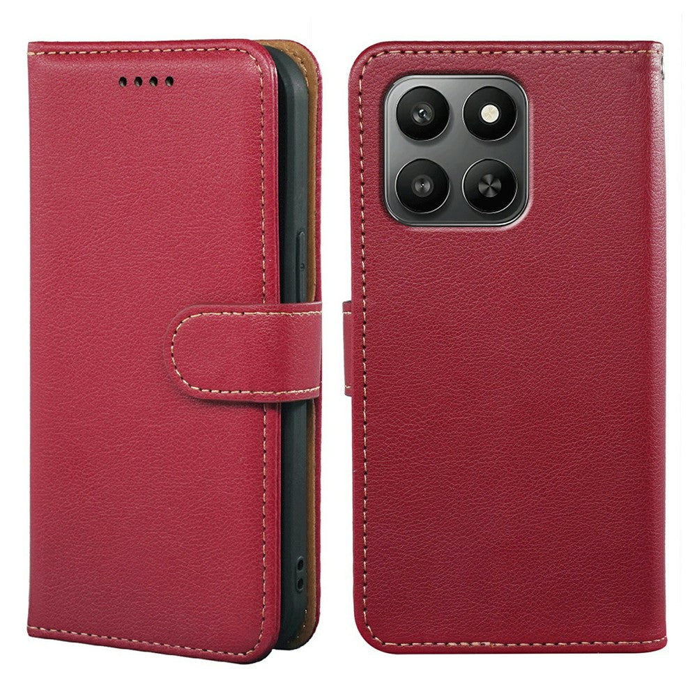 Phone Case for Honor 400 Smart 5G  /  X7d 4G  /  X7d 5G RFID Blocking Wallet Litchi Texture Leather Phone Cover Magnetic Clasp