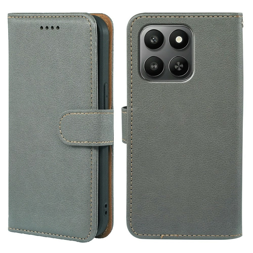 Phone Case for Honor 400 Smart 5G  /  X7d 4G  /  X7d 5G RFID Blocking Wallet Litchi Texture Leather Phone Cover Magnetic Clasp