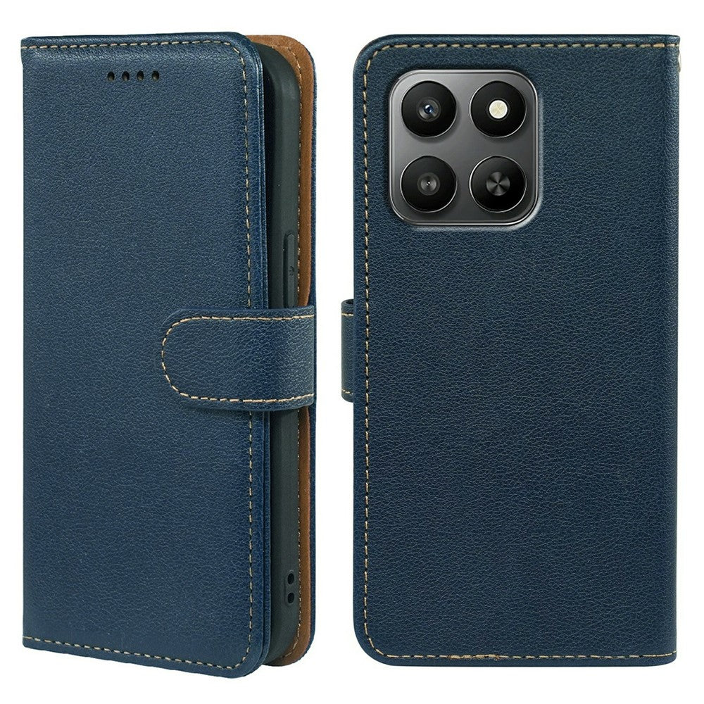 Phone Case for Honor 400 Smart 5G  /  X7d 4G  /  X7d 5G RFID Blocking Wallet Litchi Texture Leather Phone Cover Magnetic Clasp