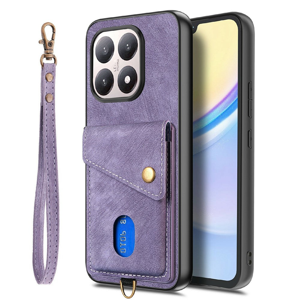 For Xiaomi 15T Case with Card Holder Kickstand Leather Phone Back Cover