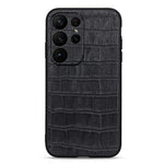 For Samsung Galaxy S23 Ultra Genuine Leather Crocodile Texture Phone Case Drop-proof Cell Phone Back Cover