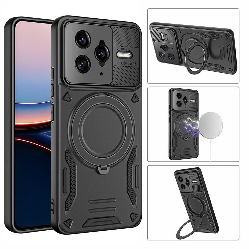 Phone Case for Xiaomi Poco F7 Ultra 5G  /  Redmi K80 Pro 5G Magnetic Case Shockproof TPU + PC Phone Back Cover with Kickstand