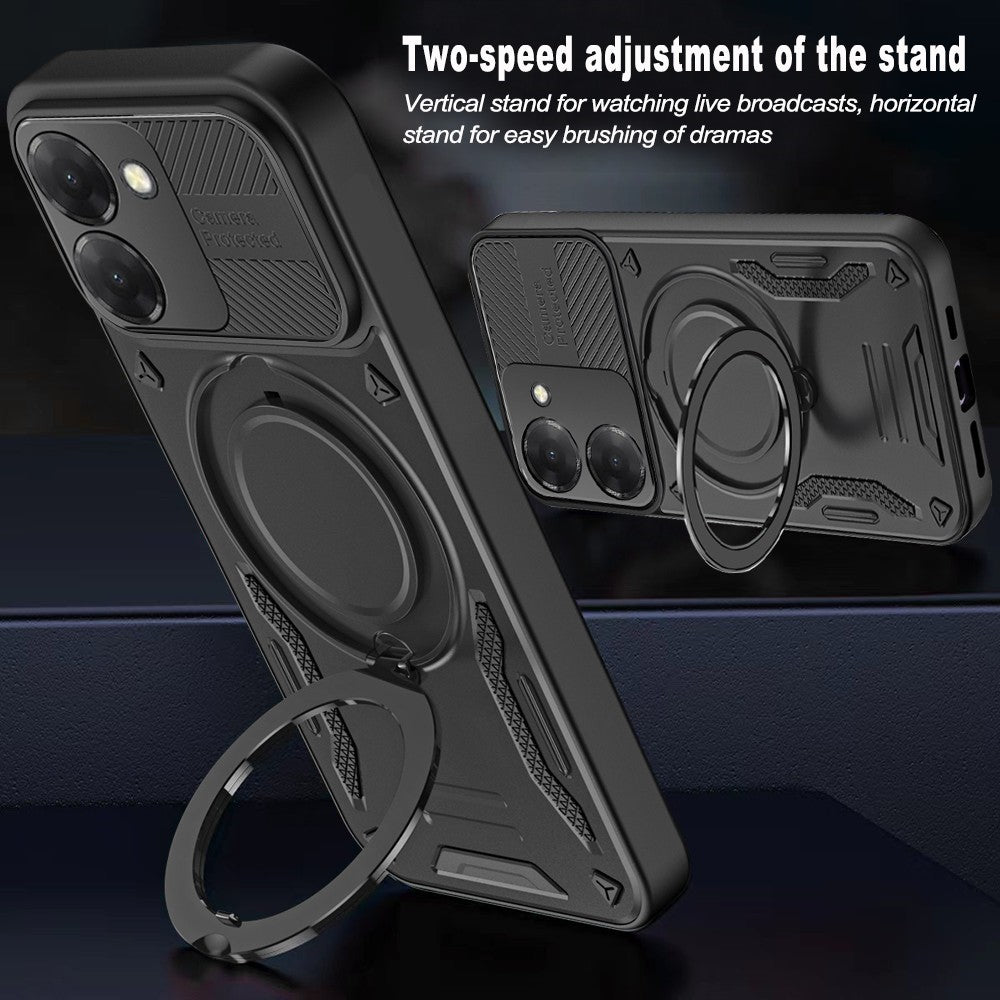 For Xiaomi Redmi A5 NFC (EU) (173.45mm) Magnetic Case Shockproof TPU + PC Phone Back Cover with Kickstand