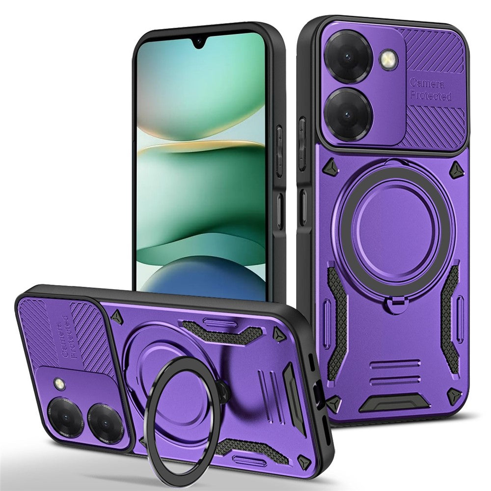 For Xiaomi Redmi A5 NFC (EU) (173.45mm) Magnetic Case Shockproof TPU + PC Phone Back Cover with Kickstand