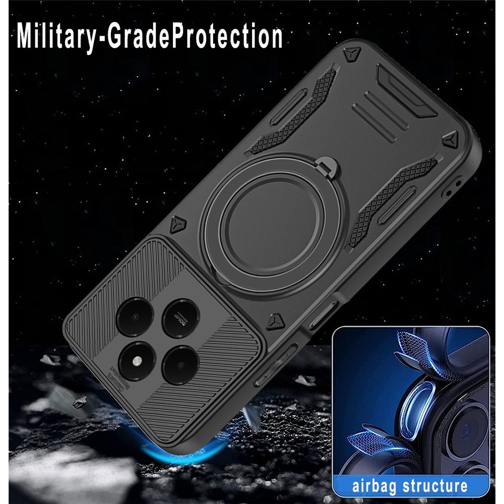 For Xiaomi Redmi 14C 5G Magnetic Case Shockproof TPU + PC Phone Back Cover with Kickstand