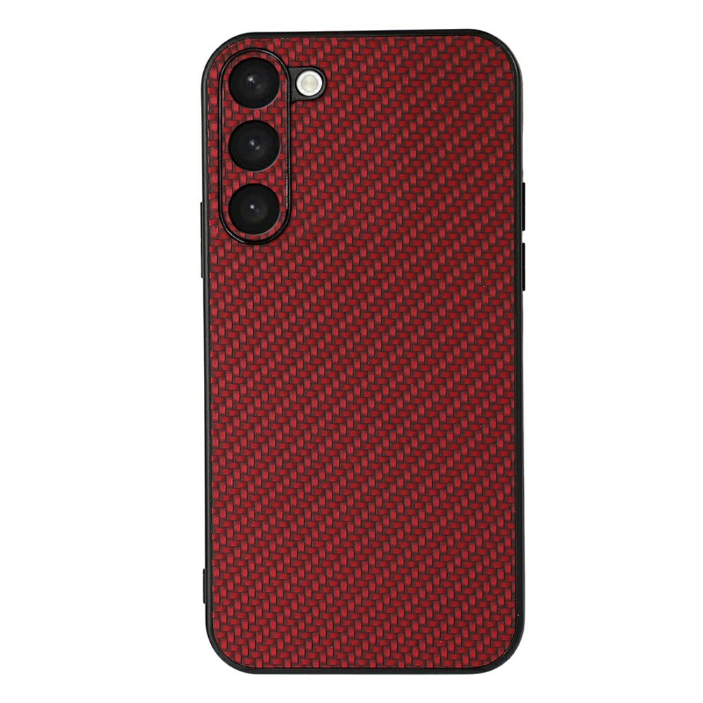 Samsung Galaxy S23, Kolfibertexturerat mobilskal, Reptåligt PU-läderbelagt TPU Bakstycke