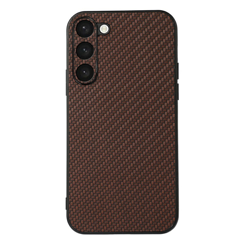 Samsung Galaxy S23, Kolfibertexturerat mobilskal, Reptåligt PU-läderbelagt TPU Bakstycke