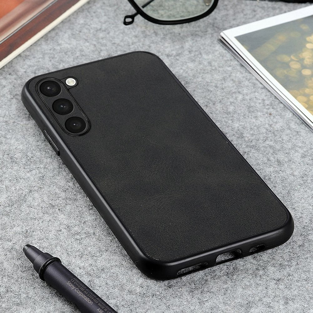 Mobile Phone Case for Samsung Galaxy S23, Cowhide Texture Dustproof Anti-Scratch Hard PC+TPU+PU Leather Phone Cover