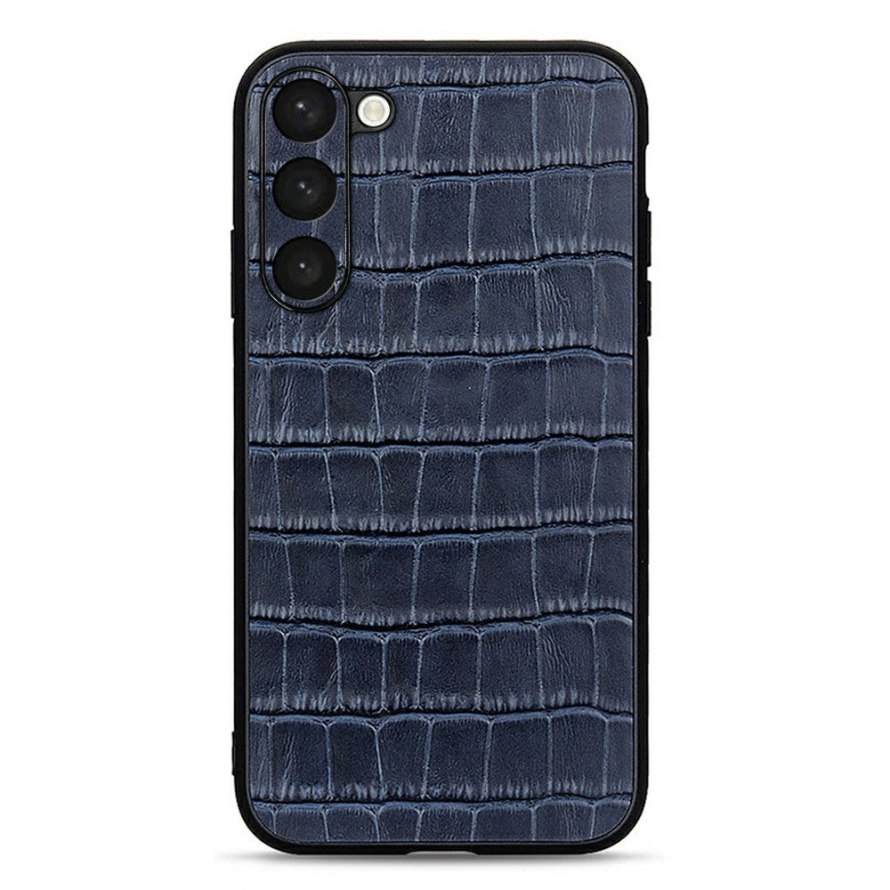 Samsung Galaxy S23 Äkta Läder Krokodilstruktur Skyddande mobilskal Fallskyddande Mobilmobil Baksida
