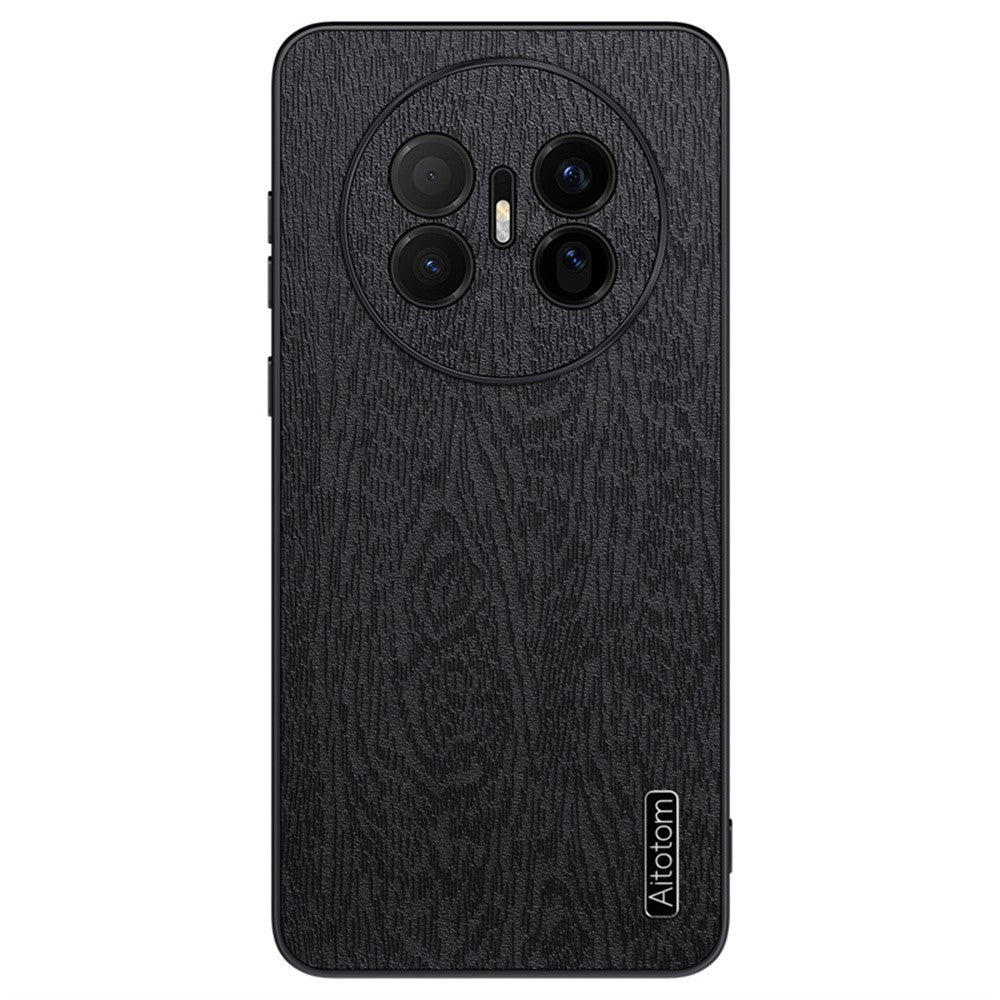 Huawei Mate 70 Air-skal i trästruktur, PU-läderbelagt PC TPU-mobilskal