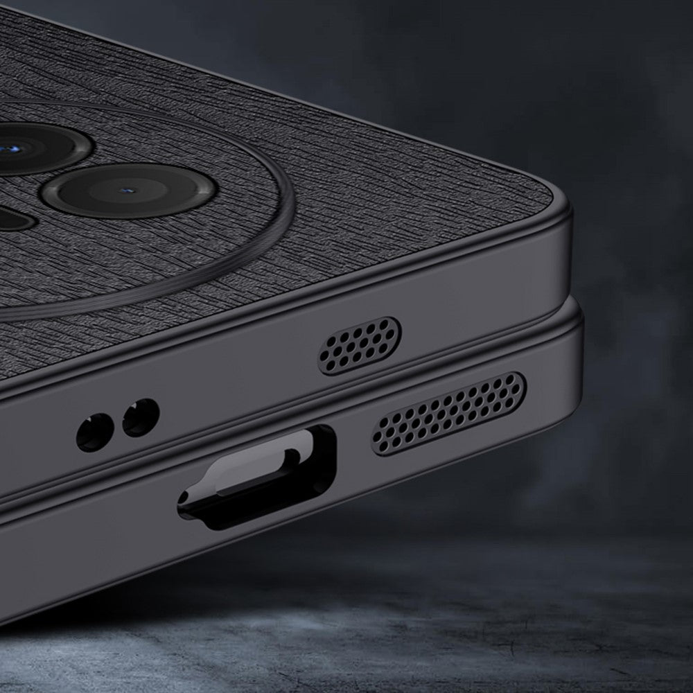 Huawei Mate 70 Air-skal i trästruktur, PU-läderbelagt PC TPU-mobilskal