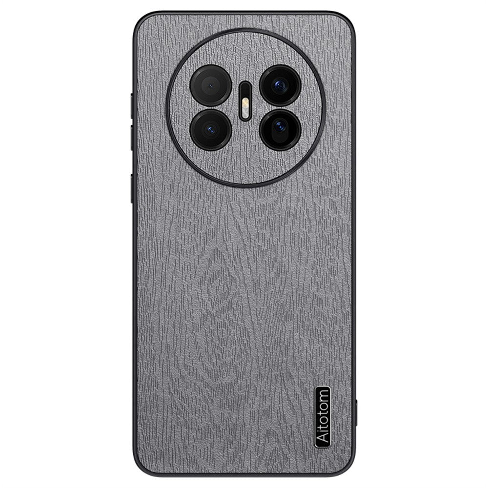 Huawei Mate 70 Air-skal i trästruktur, PU-läderbelagt PC TPU-mobilskal