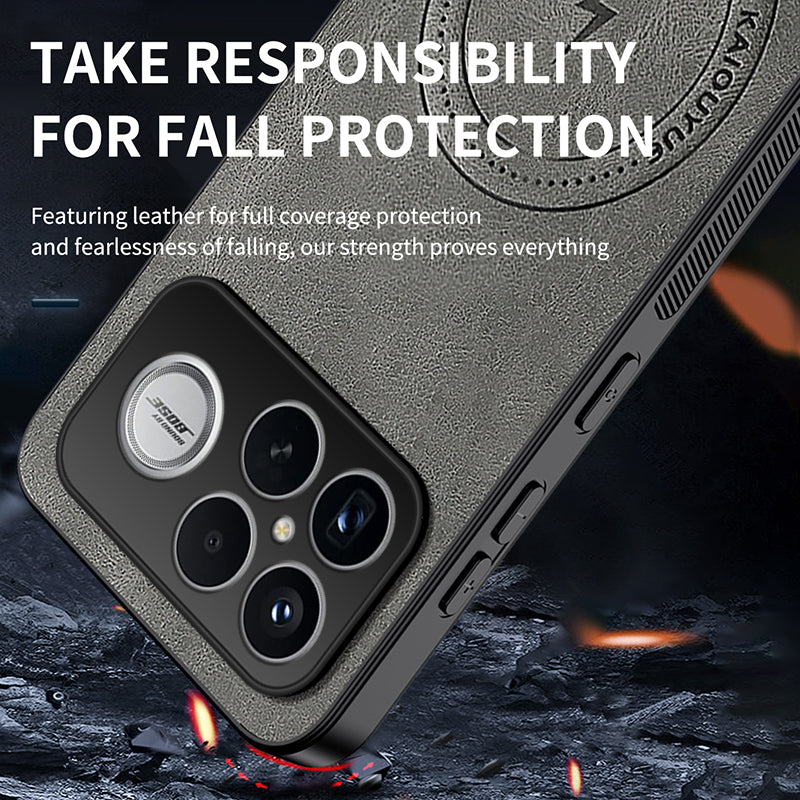 WANLONFENG För Xiaomi Redmi K90 Pro Max 5G / Poco F8 Ultra Magnetiskt Skal SD1-serien Nappa Textur PC TPU mobilskal