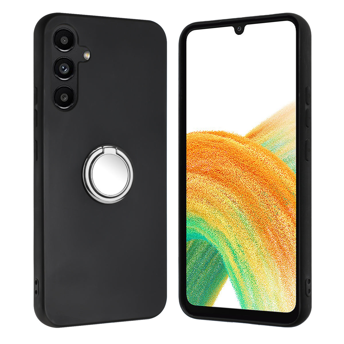 Til Samsung Galaxy A57 5G etui med ringstativ, blødt TPU mat telefoncover