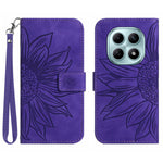 For Xiaomi Redmi Note 15 Pro 4G (Global) Case Sunflower Imprint Leather Wallet Phone Cover with Wrist Strap