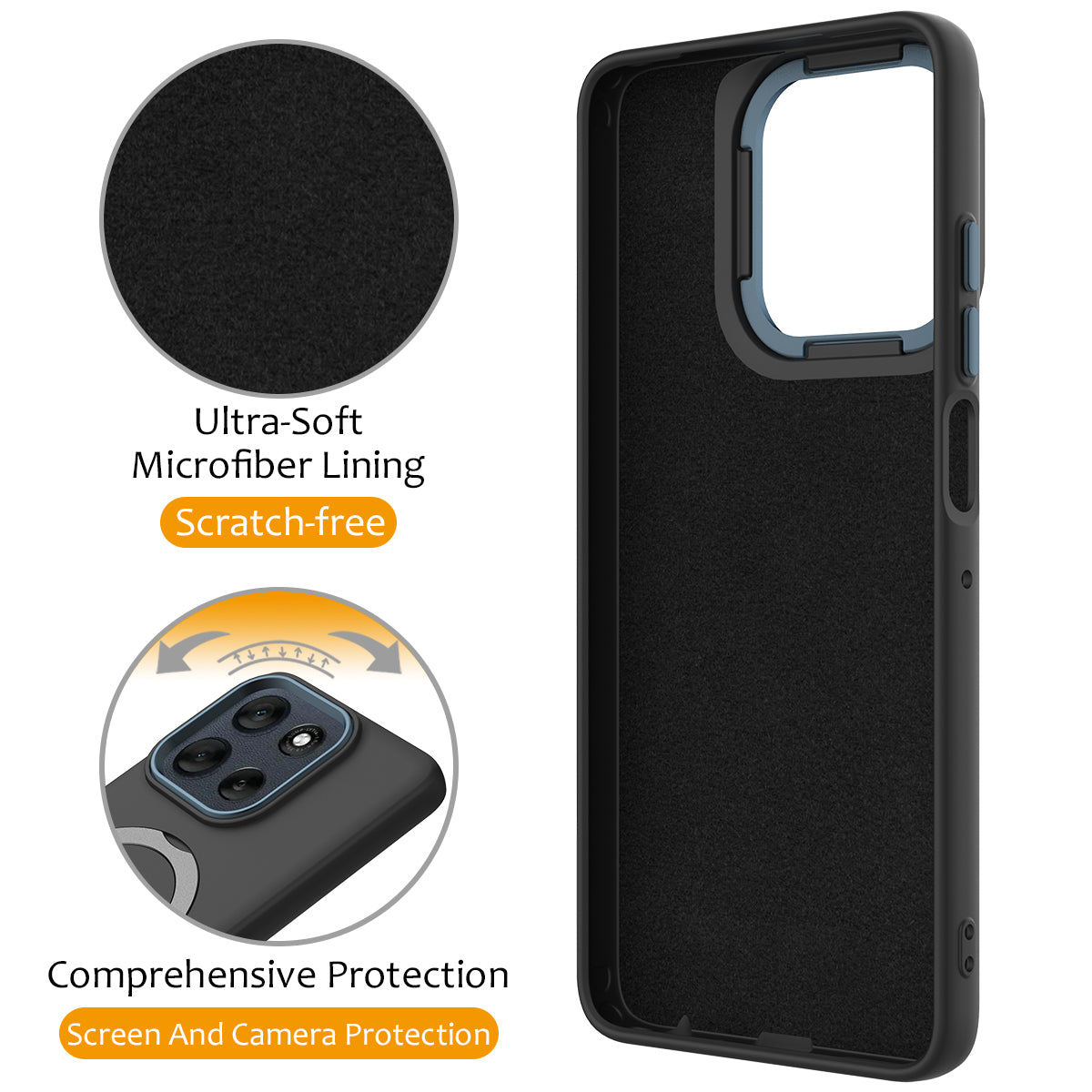 Til Motorola Edge 60 Neo 5G / Edge 50 Neo 5G / Moto S50 5G / ThinkPhone 25 5G Magnetisk cover Roterende ringstativ TPU + PC Bagcover