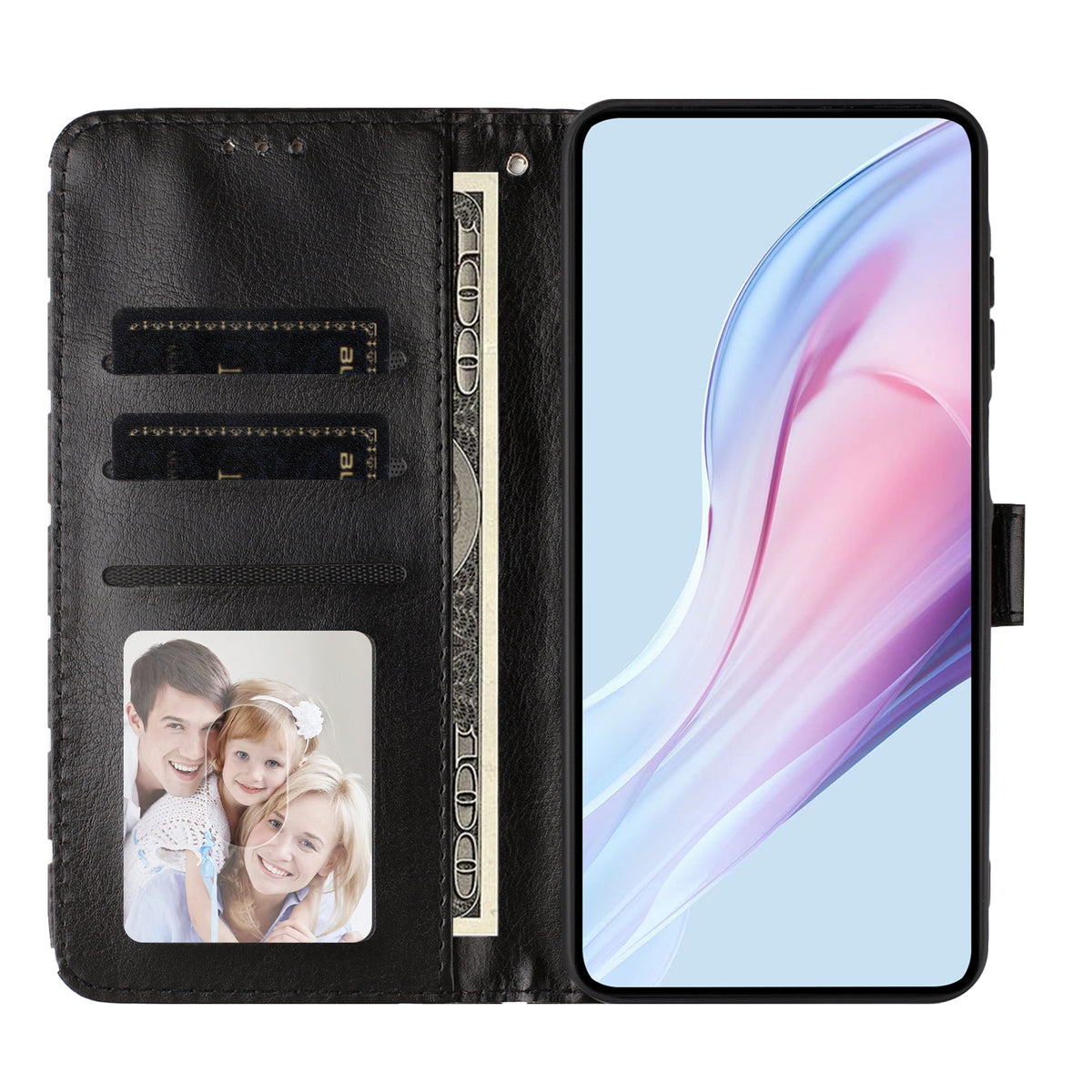 For Honor X7d 5G / Honor 400 Smart 5G Leather Case Polka Dot Pattern Wallet Stand Folio Phone Cover